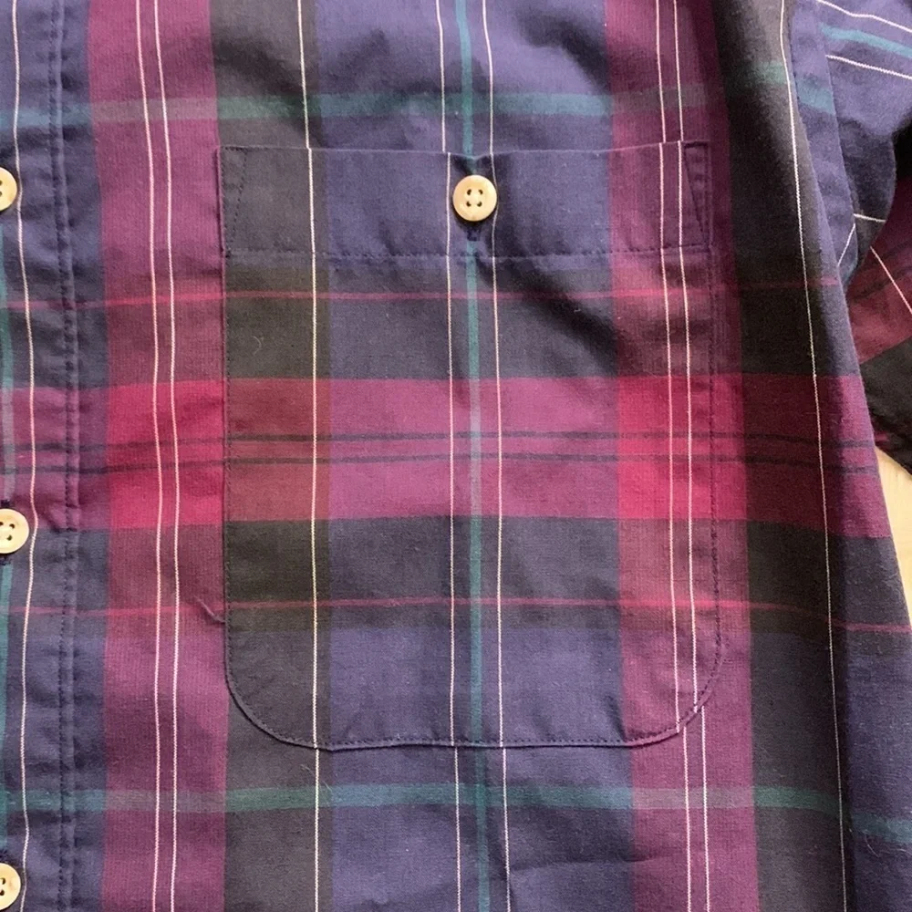 Vintage Christian Dior long sleeve plaid button down men’s shirt medium